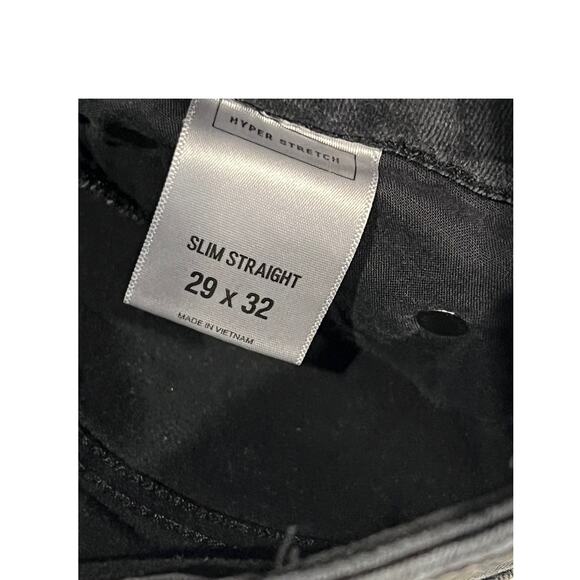 Express Slim Straight Black Jeans Mens 29x32 - Picture 4 of 4